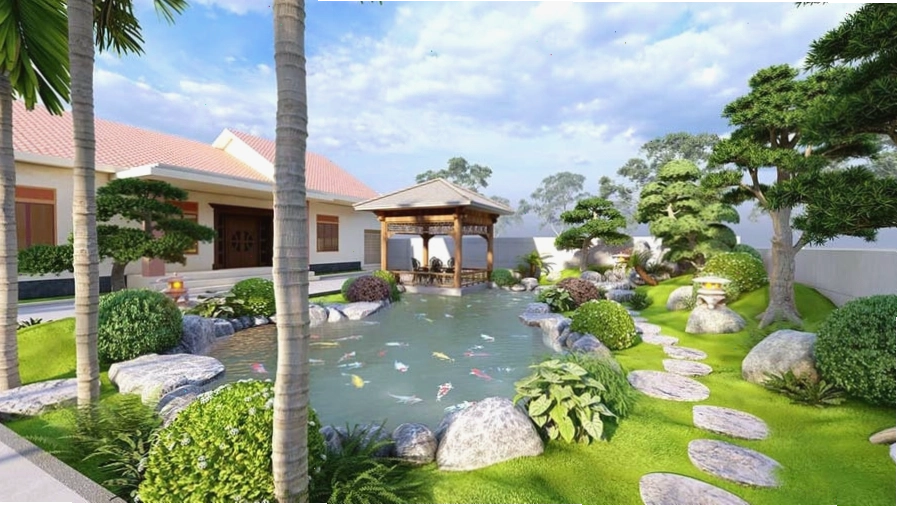 Nhà vườn có ao cá mang lại không gian sống thư thái và gần gũi thiên nhiên
