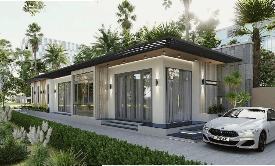 Nhà vườn không gian mở mái bằng