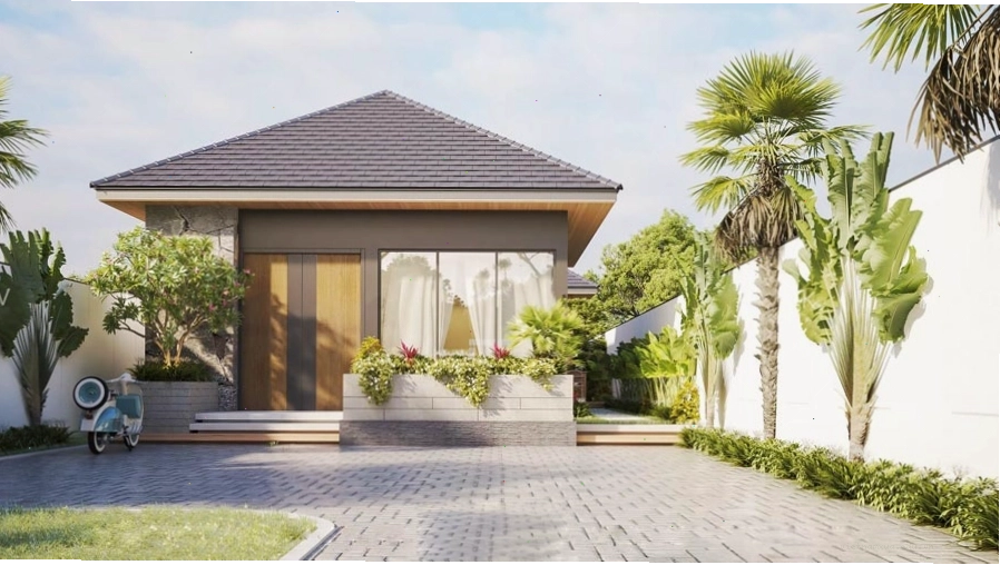 Nhà vườn không gian mở mái thái