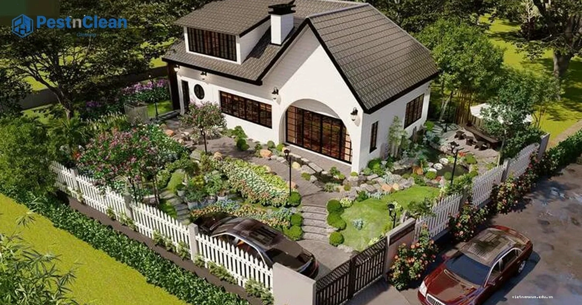 Nhà vườn quê truyền thống với không gian xanh mộc mạc