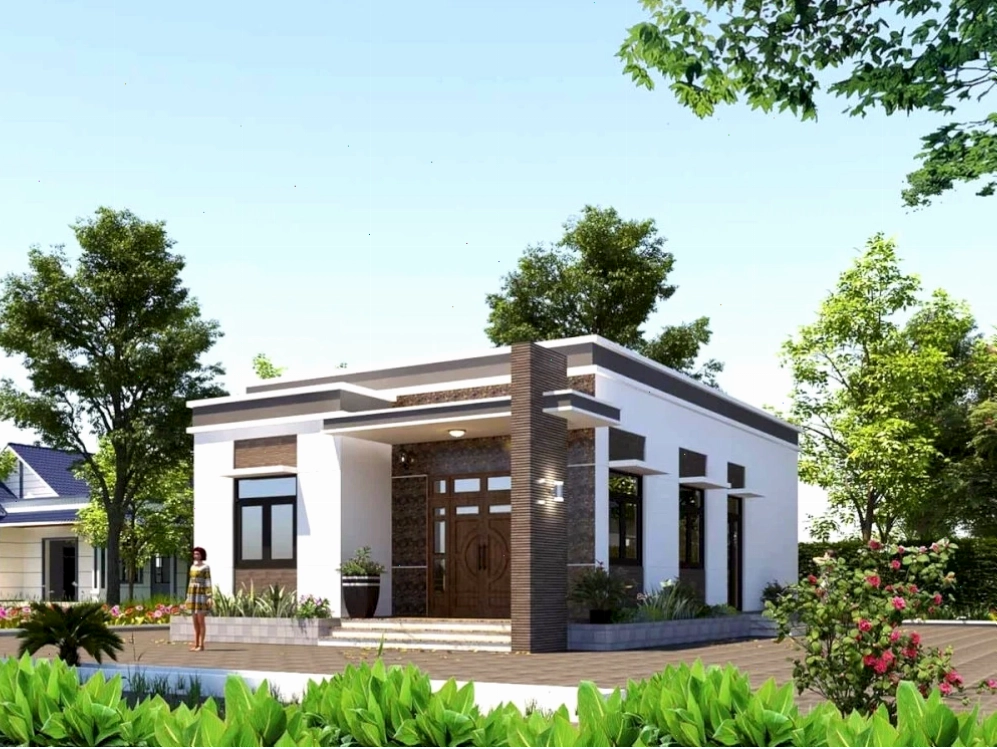 Phối cảnh nhà vườn cấp 4 hiện đại và ấm áp
