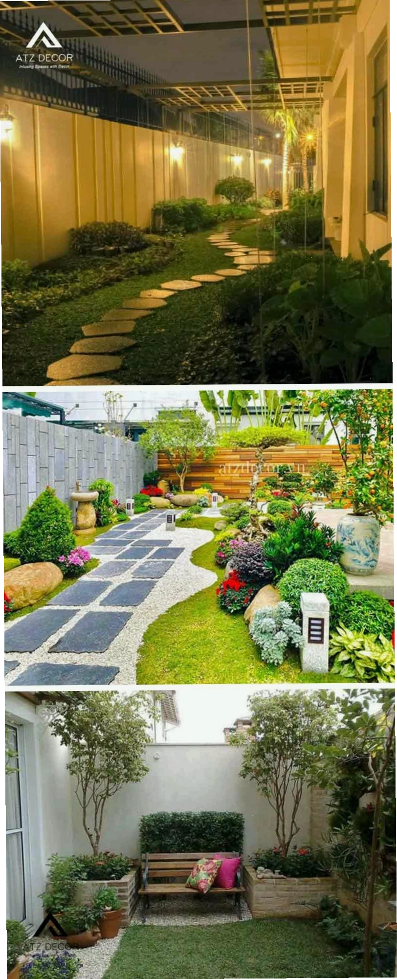 Sân vườn nhỏ trước nhà phong cách nhiệt đới