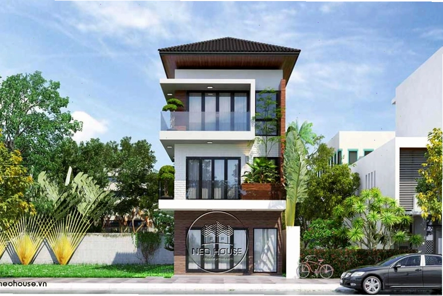 Thiết kế cảnh quan sân vườn xanh mát bao quanh biệt thự