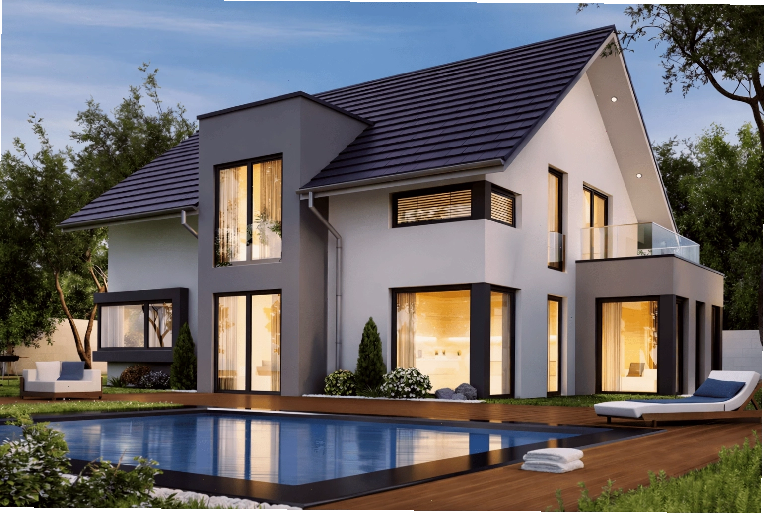 Thiết kế không gian mở và hệ cửa kính kịch trần