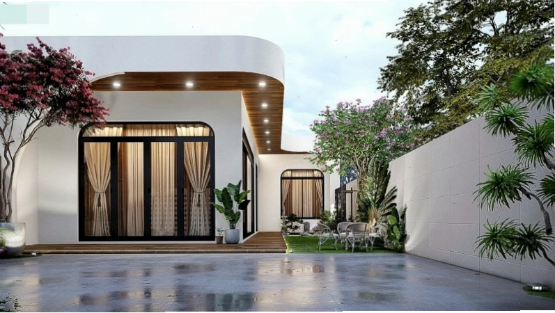 Thiết kế mái bằng của nhà cấpL hiện đại tạo cảm giác mạnh mẽ và cá tính