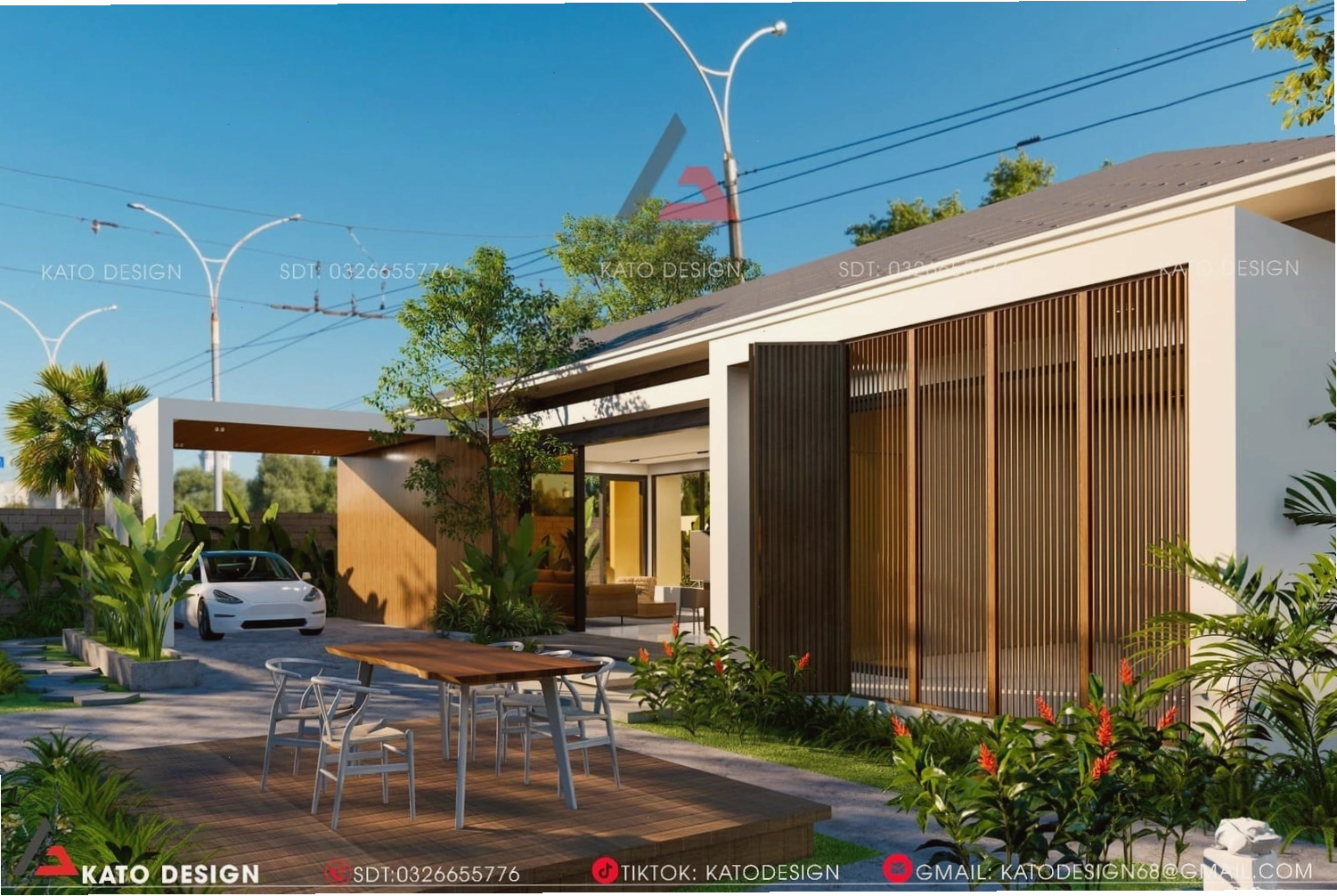 Thiết kế nhà vườn 1 tầng hiện đại với không gian mở kết nối thiên nhiên