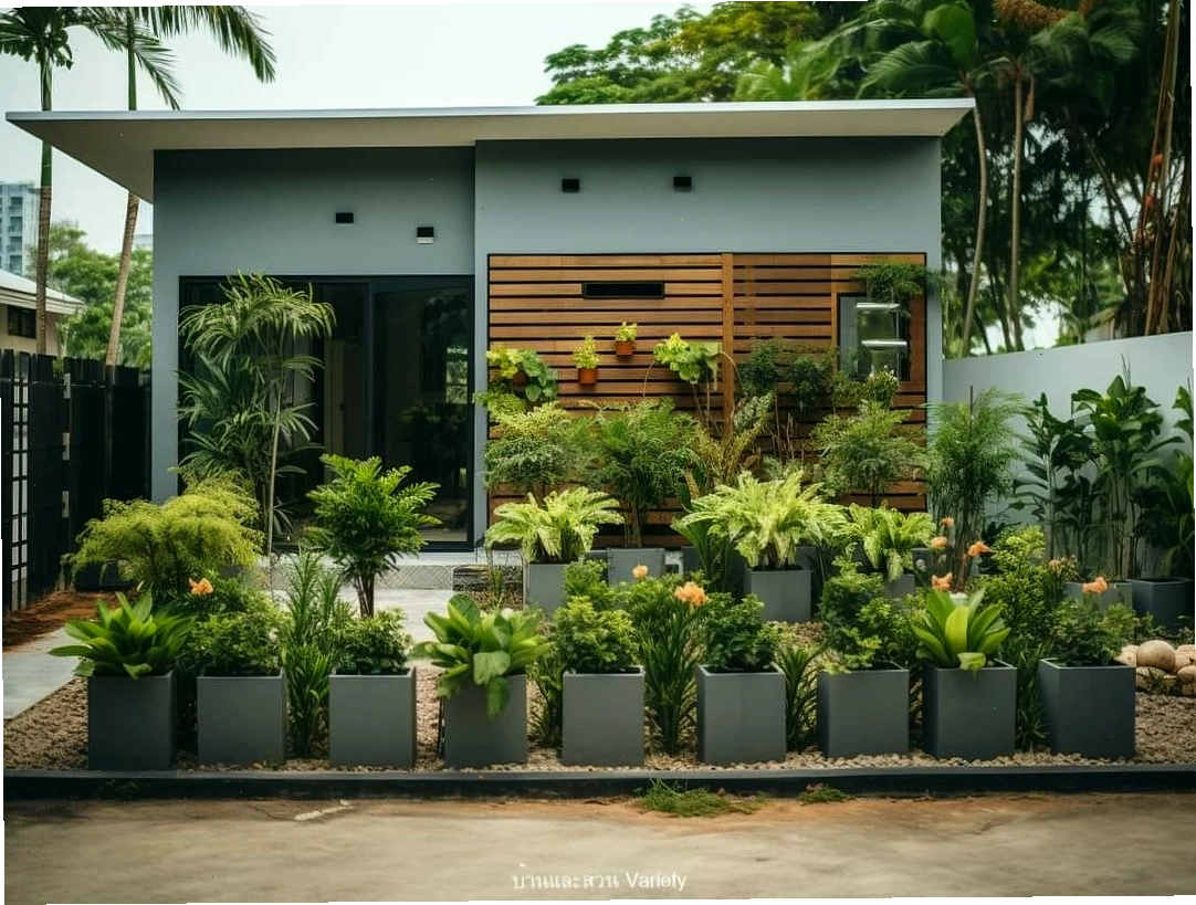 Thiết kế sân vườn trước nhà theo phong cách tối giản, hiện đại
