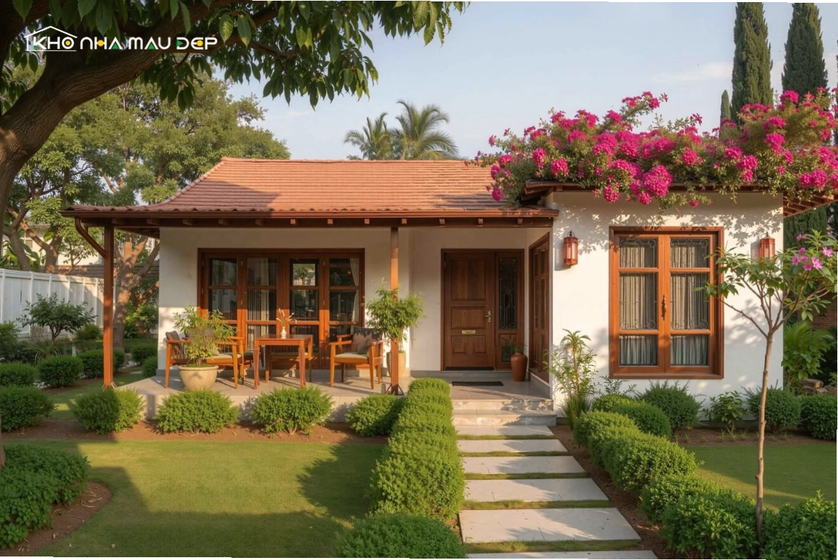 Thiết kế vườn hoa cho nhà cấp 4