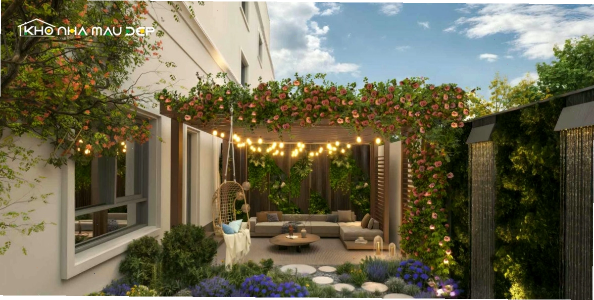 Thiết kế vườn hoa đẹp cho biệt thự