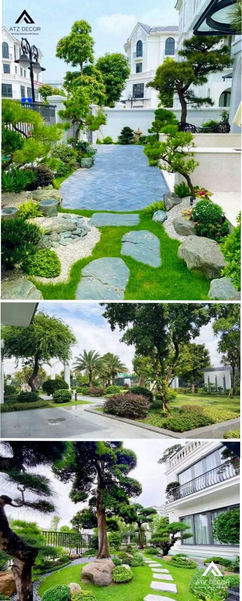 Tiểu cảnh trước nhà biệt thự
