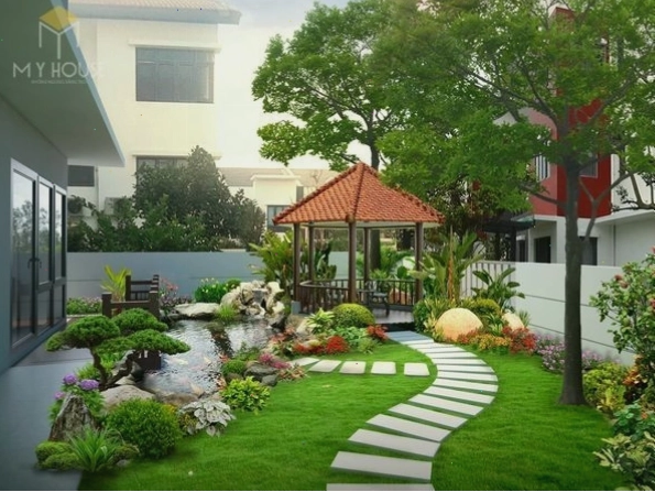 Tiểu cảnh vườn hoa nhỏ trước nhà