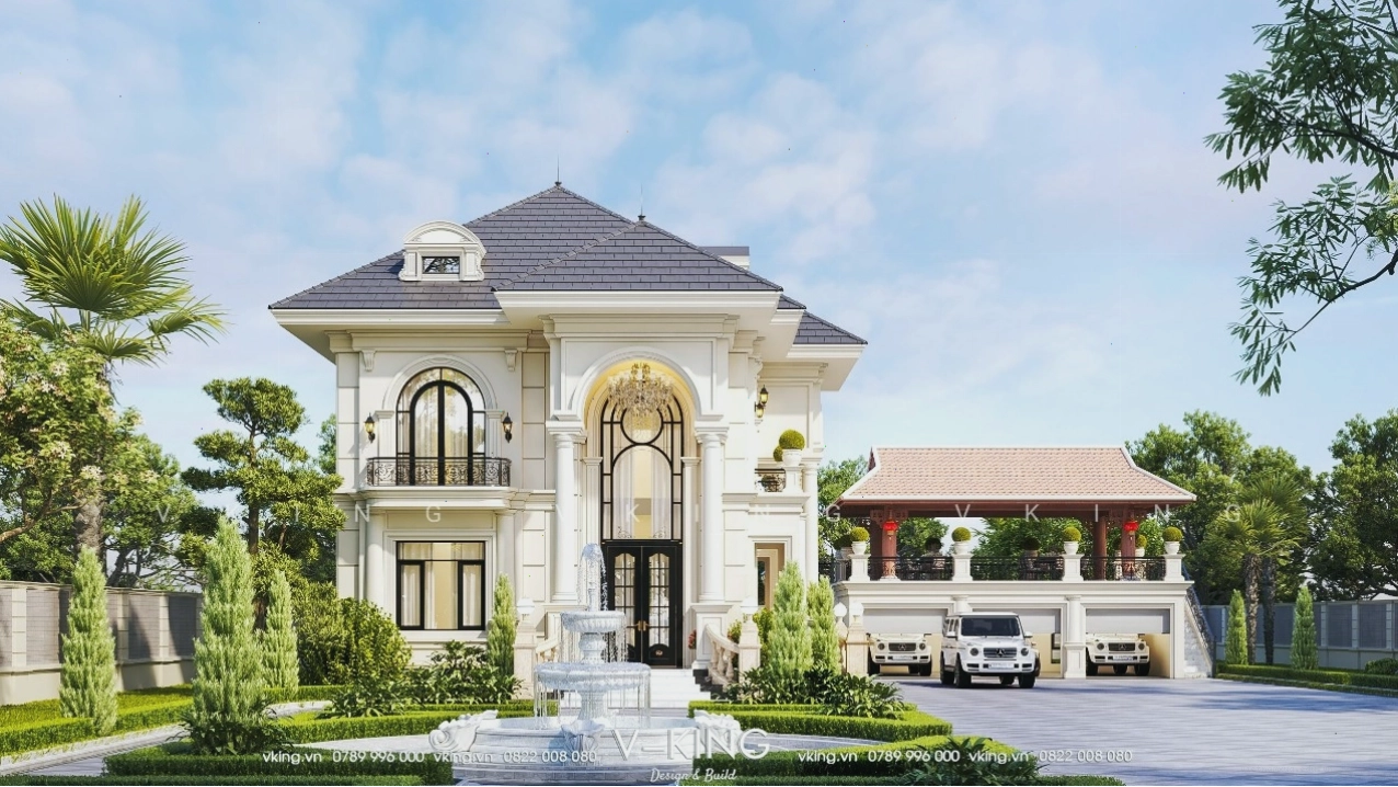 Tổng thể biệt thự nhà vườn xanh mát