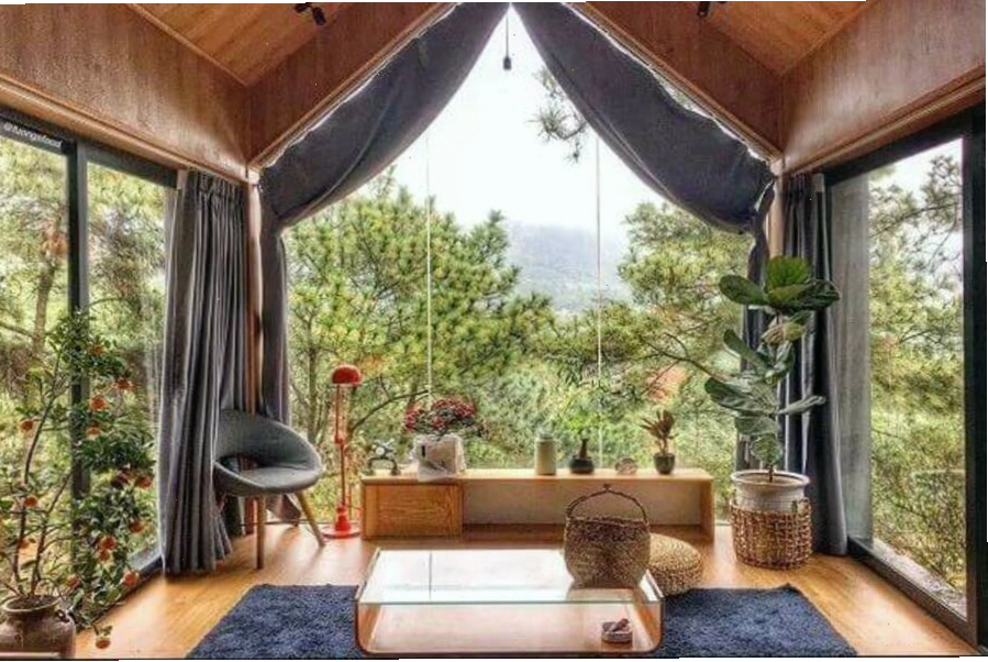 View triệu đô từ homestay nhà vườn với thiết kế cửa kính lớn