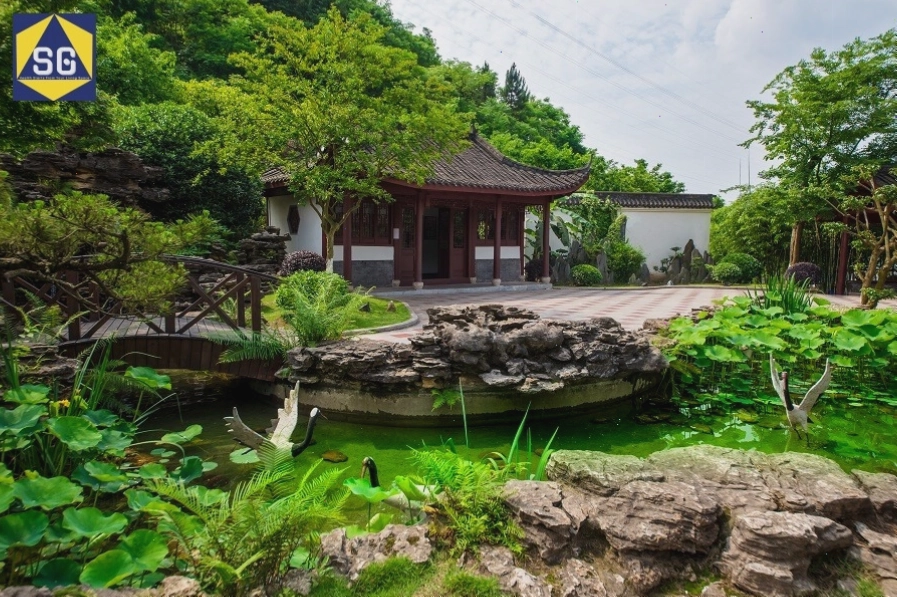 Vườn rau sạch trong sân vườn nhà quê