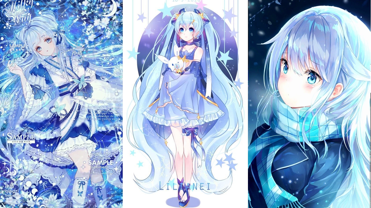 Những bộ ảnh anime girl tóc xanh dương dịu dàng đẹp nhất
