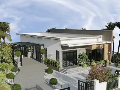 Nhà cấp 4 mái bằng hiện đại tối ưu công năng cho gia đình