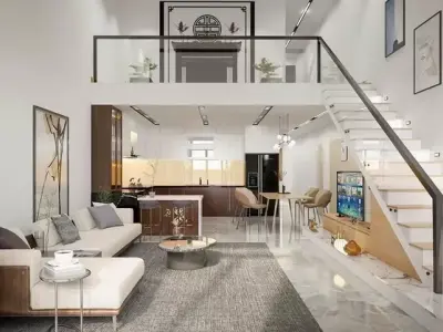 Mẫu nhà ống có gác lửng đầy đủ công năng thông minh